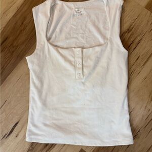 Elegant White Buttoned Tank Top